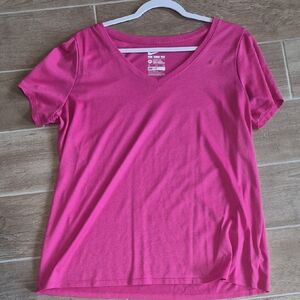 Nike Women's V-Neck Short Sleeve Tee - Bright Pink